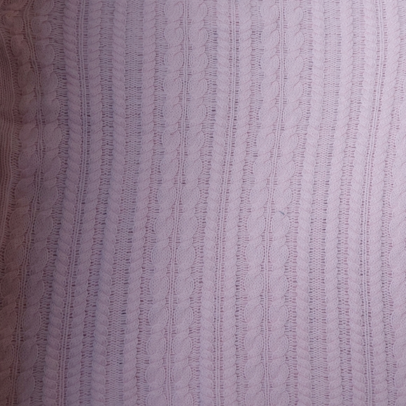 Nwts 2 Ply Cashmere Pink V-Neck Cable Knit Sweater - Picture 6 of 9